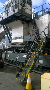 Liebherr 9250 access system, retractable steps, stairs, ladder, hydraulic ladder safeboarder